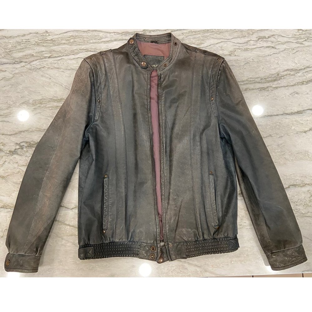Vintage, Leather jacket, brownish/Gray, size marked 102. Echtes Leder: